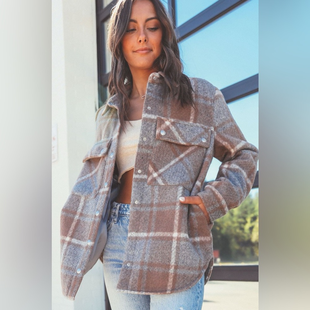 BLANK NYC PLAID FLANNEL - XS